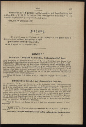 Post- und Telegraphen-Verordnungsblatt für das Verwaltungsgebiet des K.-K. Handelsministeriums 18970924 Seite: 3