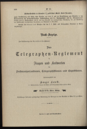 Post- und Telegraphen-Verordnungsblatt für das Verwaltungsgebiet des K.-K. Handelsministeriums 18970924 Seite: 4