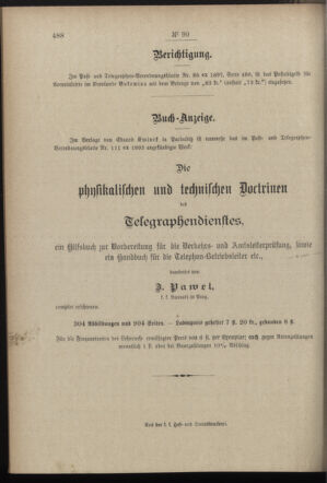 Post- und Telegraphen-Verordnungsblatt für das Verwaltungsgebiet des K.-K. Handelsministeriums 18971013 Seite: 4