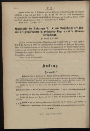 Post- und Telegraphen-Verordnungsblatt für das Verwaltungsgebiet des K.-K. Handelsministeriums 18971103 Seite: 2