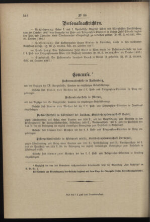 Post- und Telegraphen-Verordnungsblatt für das Verwaltungsgebiet des K.-K. Handelsministeriums 18971106 Seite: 4