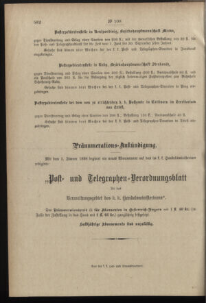 Post- und Telegraphen-Verordnungsblatt für das Verwaltungsgebiet des K.-K. Handelsministeriums 18971211 Seite: 4