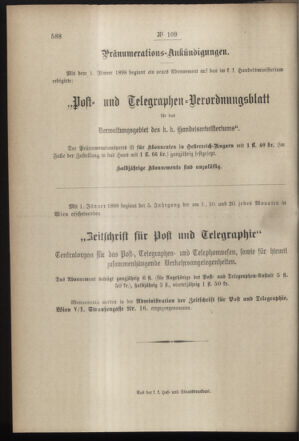 Post- und Telegraphen-Verordnungsblatt für das Verwaltungsgebiet des K.-K. Handelsministeriums 18971214 Seite: 6