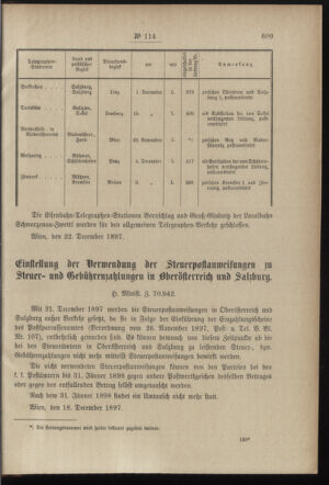 Post- und Telegraphen-Verordnungsblatt für das Verwaltungsgebiet des K.-K. Handelsministeriums 18971227 Seite: 3