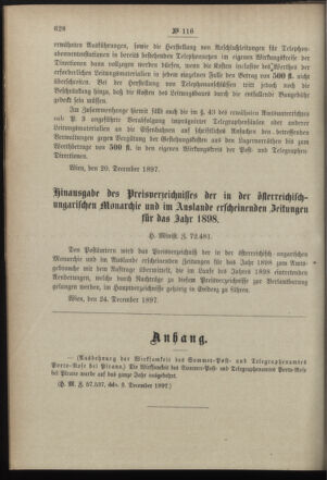 Post- und Telegraphen-Verordnungsblatt für das Verwaltungsgebiet des K.-K. Handelsministeriums 18971230 Seite: 2