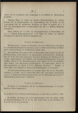 Post- und Telegraphen-Verordnungsblatt für das Verwaltungsgebiet des K.-K. Handelsministeriums 18980101 Seite: 7