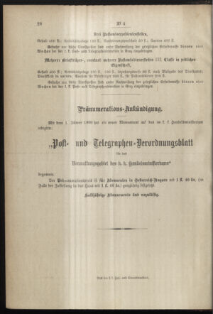 Post- und Telegraphen-Verordnungsblatt für das Verwaltungsgebiet des K.-K. Handelsministeriums 18980113 Seite: 4