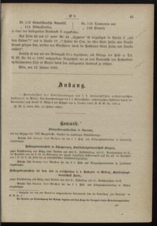 Post- und Telegraphen-Verordnungsblatt für das Verwaltungsgebiet des K.-K. Handelsministeriums 18980125 Seite: 3