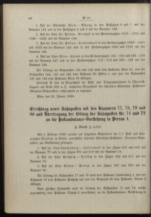 Post- und Telegraphen-Verordnungsblatt für das Verwaltungsgebiet des K.-K. Handelsministeriums 18980126 Seite: 2