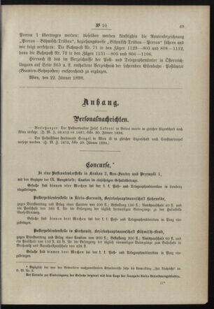 Post- und Telegraphen-Verordnungsblatt für das Verwaltungsgebiet des K.-K. Handelsministeriums 18980126 Seite: 3