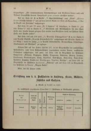 Post- und Telegraphen-Verordnungsblatt für das Verwaltungsgebiet des K.-K. Handelsministeriums 18980127 Seite: 2