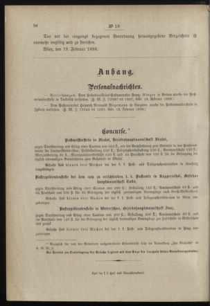 Post- und Telegraphen-Verordnungsblatt für das Verwaltungsgebiet des K.-K. Handelsministeriums 18980225 Seite: 4