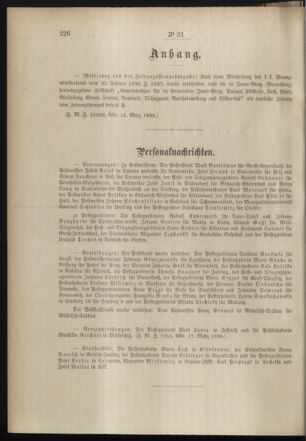 Post- und Telegraphen-Verordnungsblatt für das Verwaltungsgebiet des K.-K. Handelsministeriums 18980326 Seite: 2