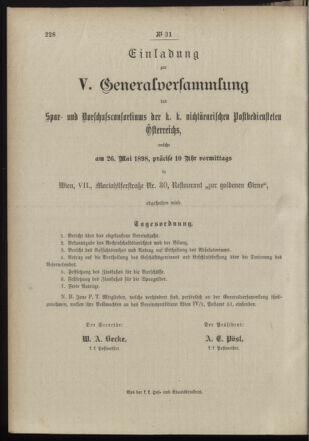 Post- und Telegraphen-Verordnungsblatt für das Verwaltungsgebiet des K.-K. Handelsministeriums 18980326 Seite: 4