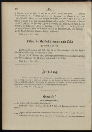 Post- und Telegraphen-Verordnungsblatt für das Verwaltungsgebiet des K.-K. Handelsministeriums 18980509 Seite: 2