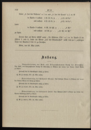 Post- und Telegraphen-Verordnungsblatt für das Verwaltungsgebiet des K.-K. Handelsministeriums 18980603 Seite: 2