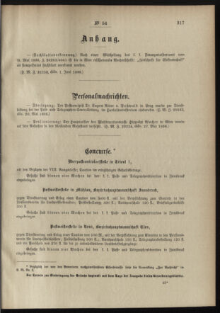 Post- und Telegraphen-Verordnungsblatt für das Verwaltungsgebiet des K.-K. Handelsministeriums 18980606 Seite: 3