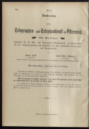 Post- und Telegraphen-Verordnungsblatt für das Verwaltungsgebiet des K.-K. Handelsministeriums 18980624 Seite: 10