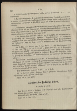 Post- und Telegraphen-Verordnungsblatt für das Verwaltungsgebiet des K.-K. Handelsministeriums 18980625 Seite: 2