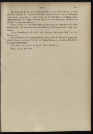 Post- und Telegraphen-Verordnungsblatt für das Verwaltungsgebiet des K.-K. Handelsministeriums 18980701 Seite: 5