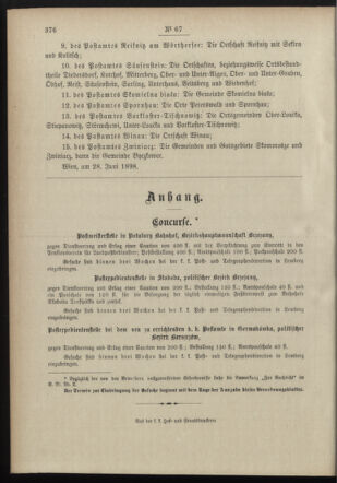 Post- und Telegraphen-Verordnungsblatt für das Verwaltungsgebiet des K.-K. Handelsministeriums 18980706 Seite: 104