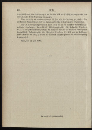 Post- und Telegraphen-Verordnungsblatt für das Verwaltungsgebiet des K.-K. Handelsministeriums 18980718 Seite: 6