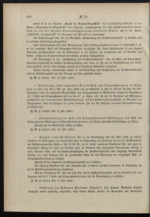 Post- und Telegraphen-Verordnungsblatt für das Verwaltungsgebiet des K.-K. Handelsministeriums 18980719 Seite: 2