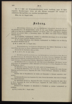 Post- und Telegraphen-Verordnungsblatt für das Verwaltungsgebiet des K.-K. Handelsministeriums 18980820 Seite: 2