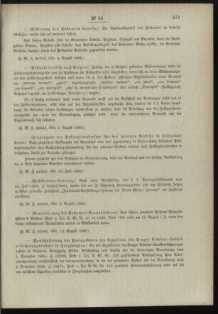 Post- und Telegraphen-Verordnungsblatt für das Verwaltungsgebiet des K.-K. Handelsministeriums 18980829 Seite: 5