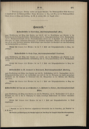 Post- und Telegraphen-Verordnungsblatt für das Verwaltungsgebiet des K.-K. Handelsministeriums 18980831 Seite: 11