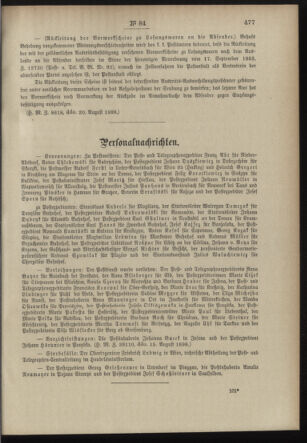 Post- und Telegraphen-Verordnungsblatt für das Verwaltungsgebiet des K.-K. Handelsministeriums 18980831 Seite: 3