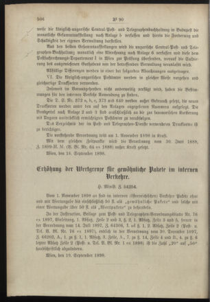 Post- und Telegraphen-Verordnungsblatt für das Verwaltungsgebiet des K.-K. Handelsministeriums 18980923 Seite: 8