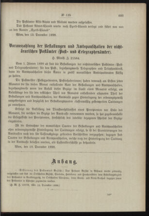 Post- und Telegraphen-Verordnungsblatt für das Verwaltungsgebiet des K.-K. Handelsministeriums 18981222 Seite: 3