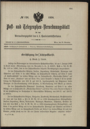 Post- und Telegraphen-Verordnungsblatt für das Verwaltungsgebiet des K.-K. Handelsministeriums