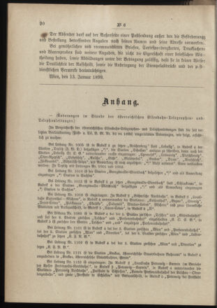 Post- und Telegraphen-Verordnungsblatt für das Verwaltungsgebiet des K.-K. Handelsministeriums 18990123 Seite: 2