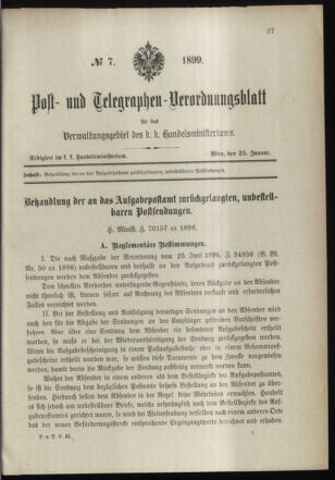 Post- und Telegraphen-Verordnungsblatt für das Verwaltungsgebiet des K.-K. Handelsministeriums