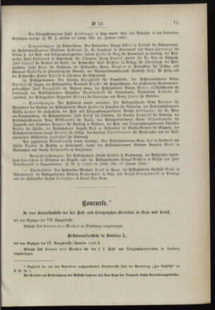 Post- und Telegraphen-Verordnungsblatt für das Verwaltungsgebiet des K.-K. Handelsministeriums 18990206 Seite: 7