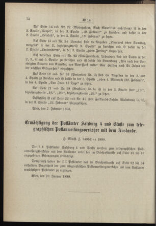 Post- und Telegraphen-Verordnungsblatt für das Verwaltungsgebiet des K.-K. Handelsministeriums 18990209 Seite: 2