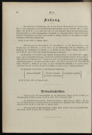 Post- und Telegraphen-Verordnungsblatt für das Verwaltungsgebiet des K.-K. Handelsministeriums 18990223 Seite: 2