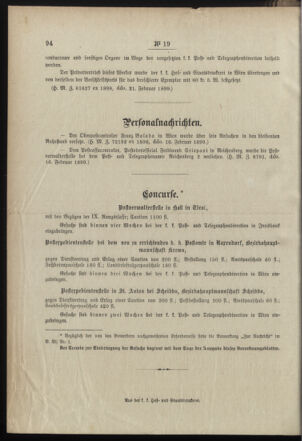 Post- und Telegraphen-Verordnungsblatt für das Verwaltungsgebiet des K.-K. Handelsministeriums 18990225 Seite: 2