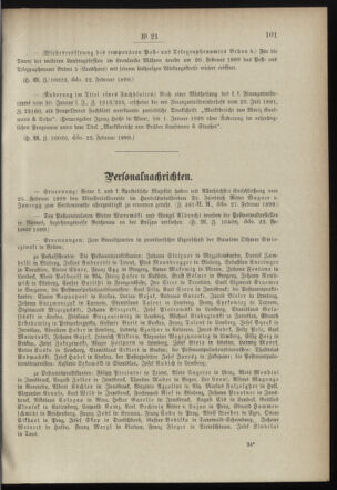 Post- und Telegraphen-Verordnungsblatt für das Verwaltungsgebiet des K.-K. Handelsministeriums 18990303 Seite: 3