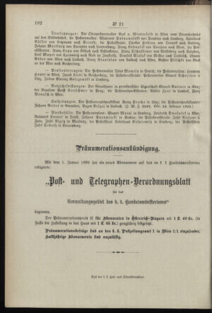 Post- und Telegraphen-Verordnungsblatt für das Verwaltungsgebiet des K.-K. Handelsministeriums 18990303 Seite: 4