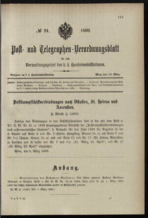 Post- und Telegraphen-Verordnungsblatt für das Verwaltungsgebiet des K.-K. Handelsministeriums 18990310 Seite: 1