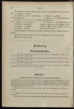 Post- und Telegraphen-Verordnungsblatt für das Verwaltungsgebiet des K.-K. Handelsministeriums 18990315 Seite: 2