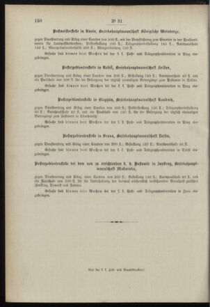 Post- und Telegraphen-Verordnungsblatt für das Verwaltungsgebiet des K.-K. Handelsministeriums 18990330 Seite: 8