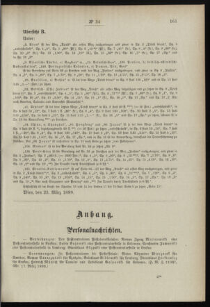 Post- und Telegraphen-Verordnungsblatt für das Verwaltungsgebiet des K.-K. Handelsministeriums 18990407 Seite: 7