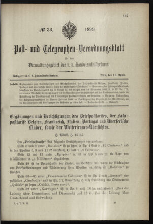 Post- und Telegraphen-Verordnungsblatt für das Verwaltungsgebiet des K.-K. Handelsministeriums