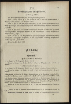 Post- und Telegraphen-Verordnungsblatt für das Verwaltungsgebiet des K.-K. Handelsministeriums 18990505 Seite: 3