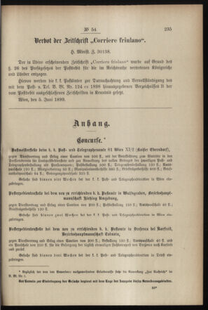 Post- und Telegraphen-Verordnungsblatt für das Verwaltungsgebiet des K.-K. Handelsministeriums 18990606 Seite: 3