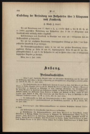 Post- und Telegraphen-Verordnungsblatt für das Verwaltungsgebiet des K.-K. Handelsministeriums 18990706 Seite: 2